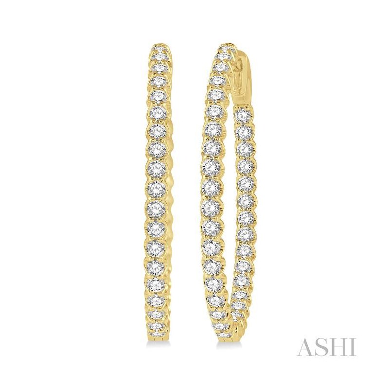 hanairoaiki 2点 ASHI Inside-Out Diamond Oval Hoop Earrings 624B0CGFHERYG