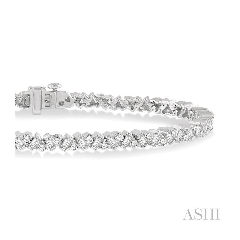 ASHI Scatter Zig-Zag Baguette Diamond Bracelet 73393DDFHWG