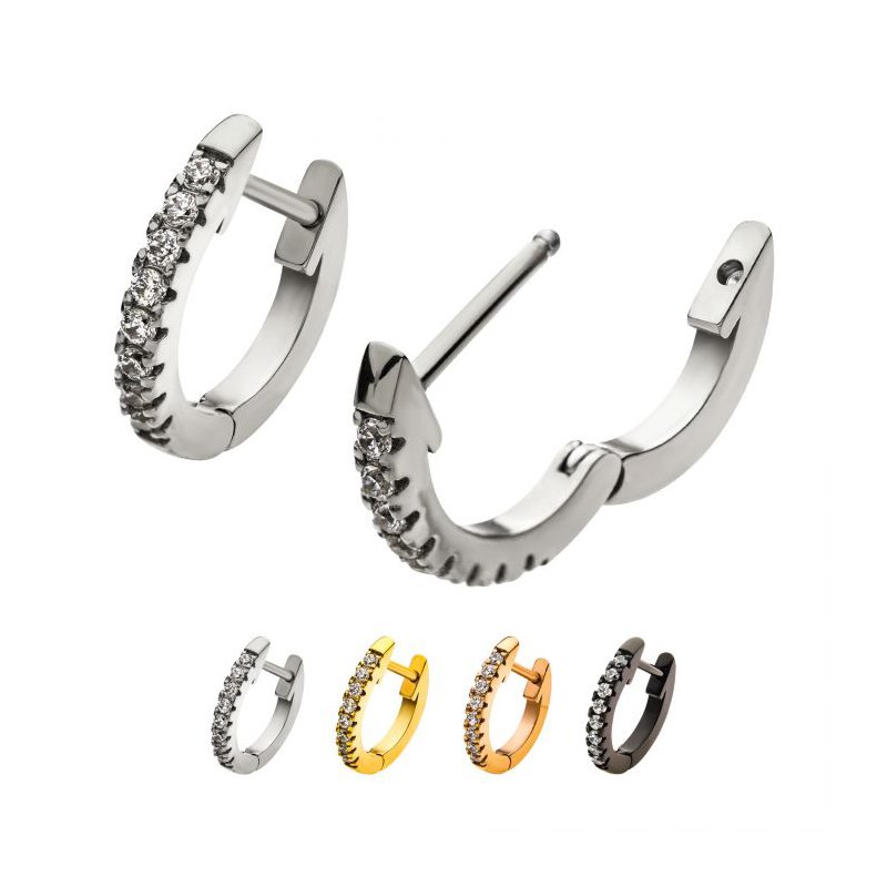 INOX Jewelry Stainless Steel with Prong Set 9pcs Clear AAA CZ