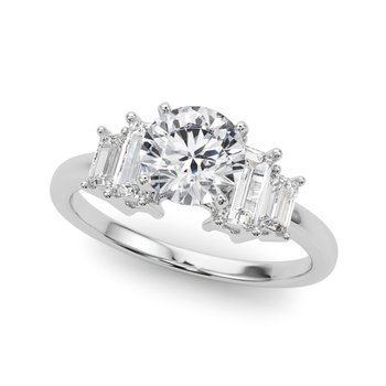 Mq Center & Sb Engagement Ring