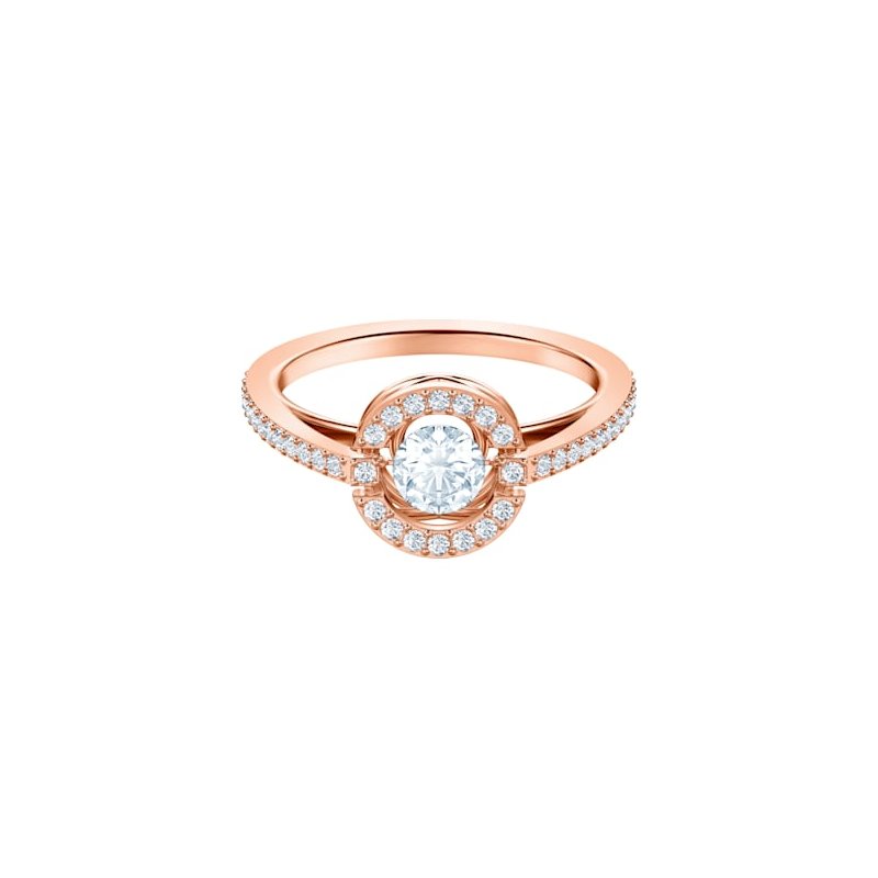 Swarovski Sparkling Dance Round Ring White Rose gold tone plated 5482711 Jeffrey Jewelry