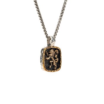 レザトレ　RAMPANT LION PENDANT Sterling Silver and Bronze Celtic Scottish Rampant Lion