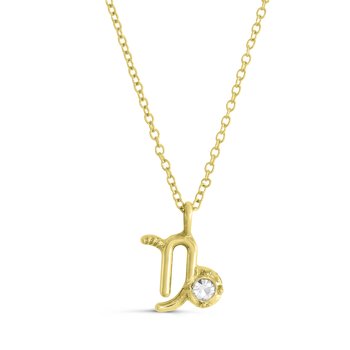 Goldtone Capricorn Zodiac Pendant with Crystal Accents Z124-LN5498GP CAP