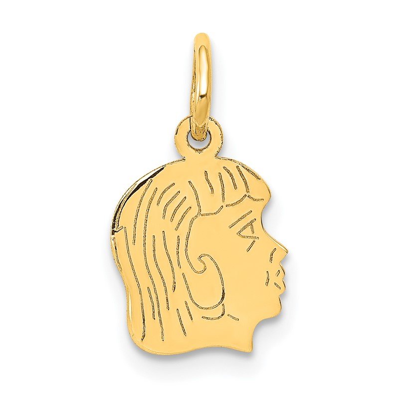 Inscribable Girl Pendant or Charm in 14k 2024 Yellow Gold