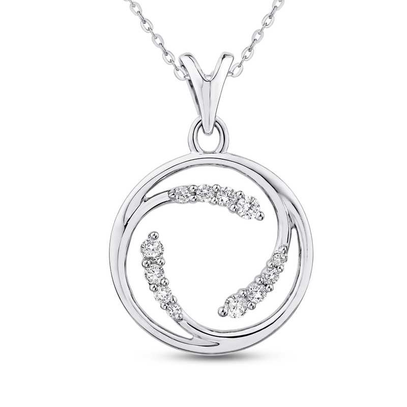 Essentials 10K White Gold 1/4 ct Round White Diamond Fashion