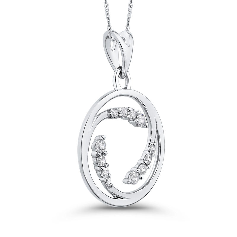 Essentials 10K White Gold 1/4 ct Round White Diamond Fashion