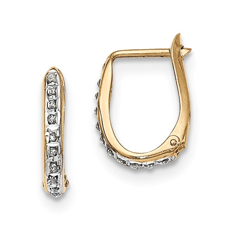 J.F. Kruse Signature Collection Diamond Fascination Diamond Mystique Sterling Silver 18K Gold plated Diamond Oval Hinged Hoop Earrings QDF174 J.F. Kruse Jewelers