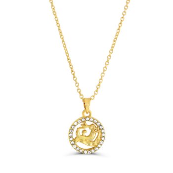 Vintage Aquarius Zodiac Pendant – Crystal Accents Z124-LN5497 AQ