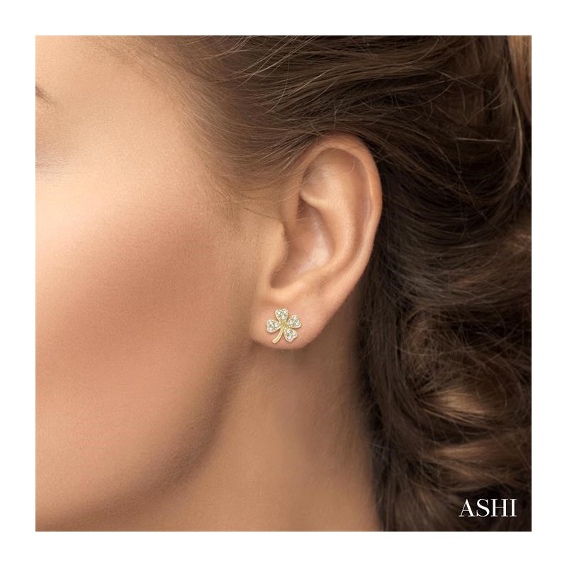 ASHI Clover Petite Diamond Fashion Earrings 644B8PJTSERYG