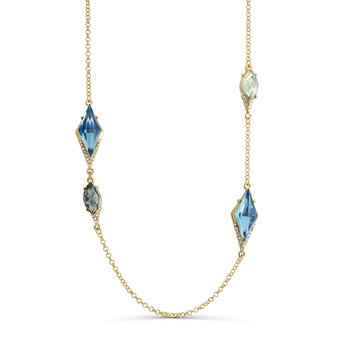 Multi-color Marquis gemstone Necklace M500-CA-00441
