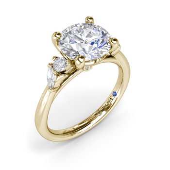 Pear and Marquise Side Stone Diamond Engagement Ring S4406