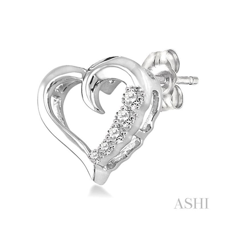 ASHI Silver Heart Shape Journey Diamond Fashion Earrings