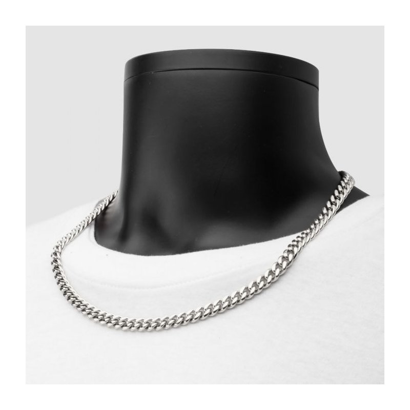 INOX Jewelry 8mm Steel Miami Cuban Chain Necklace with CNC