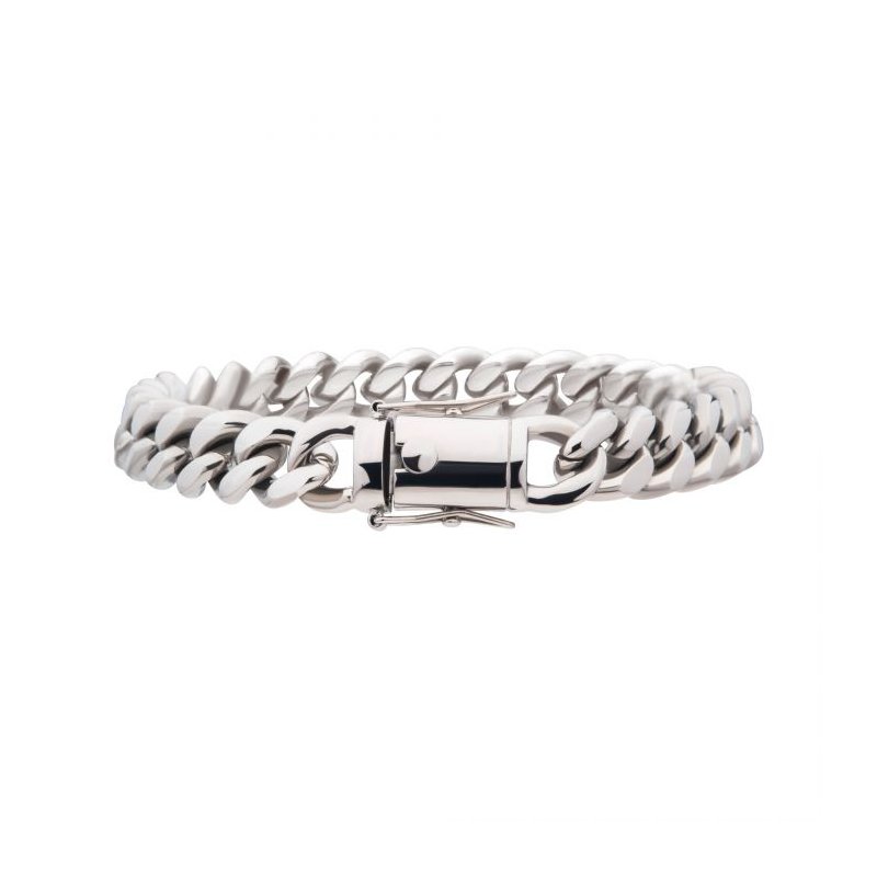 INOX Jewelry 8mm Steel Miami Cuban Chain Bracelet BR15011