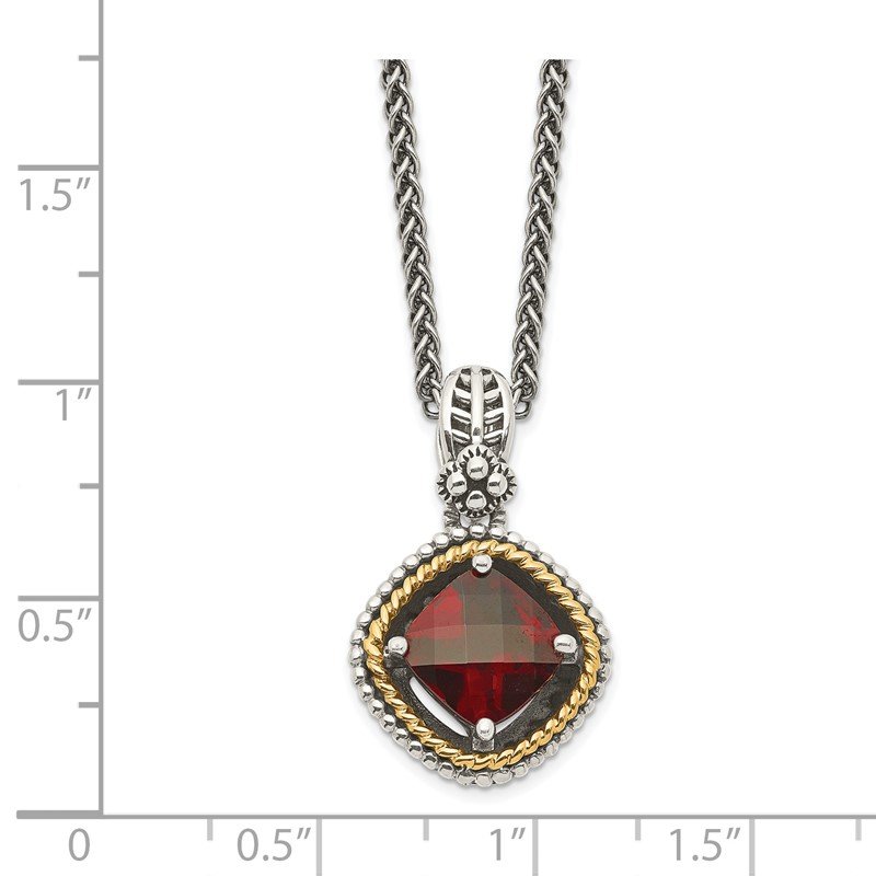 Garnet Pendant Sterling Silver and Gold Plated 2024 Shey Couture Pendant 18 