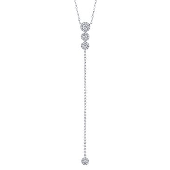 Shy Creation 0.25Ct 14K W/G Diamond Cross Necklace