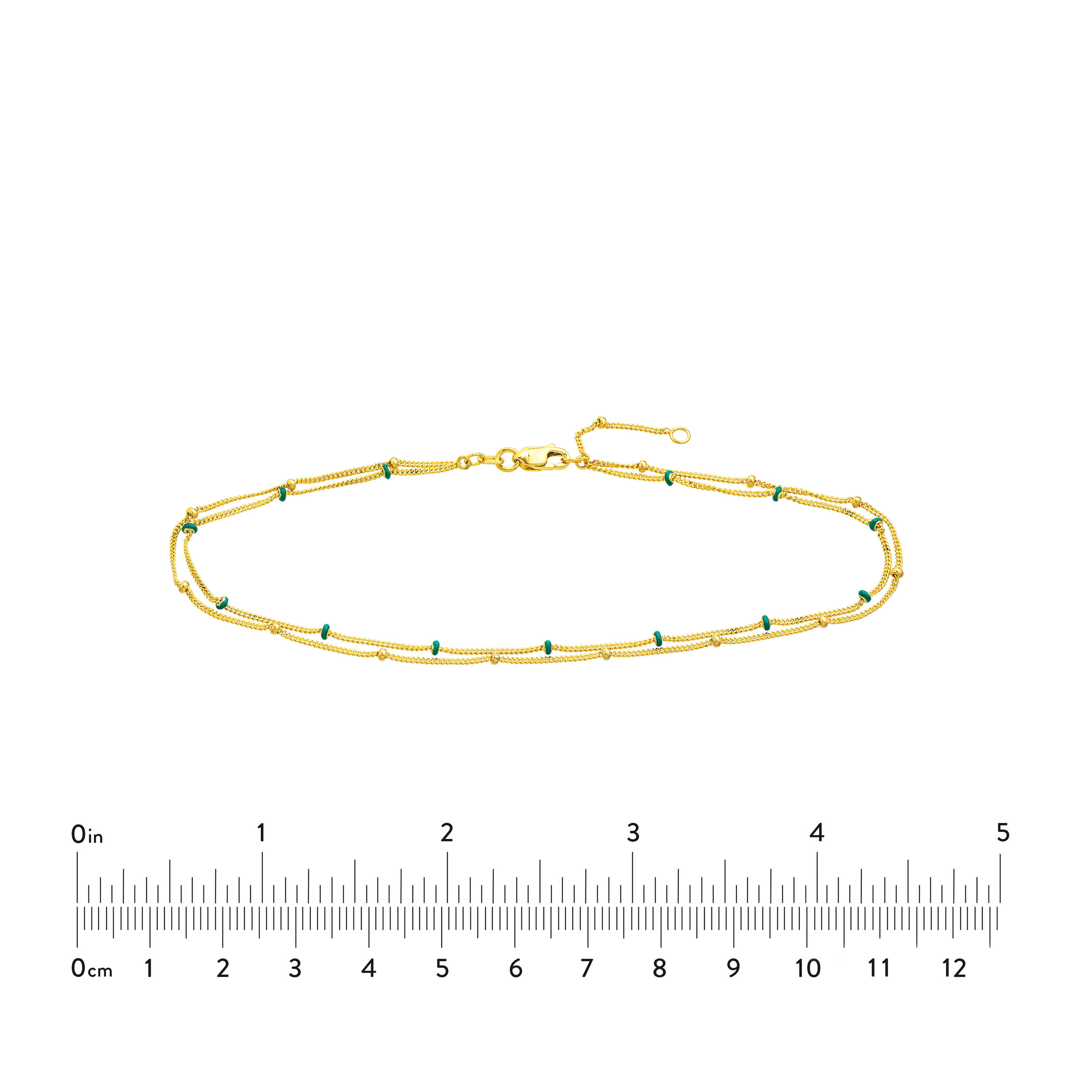 Midas Chain Blue Enamel and Saturn Adjustable Anklet MF033550