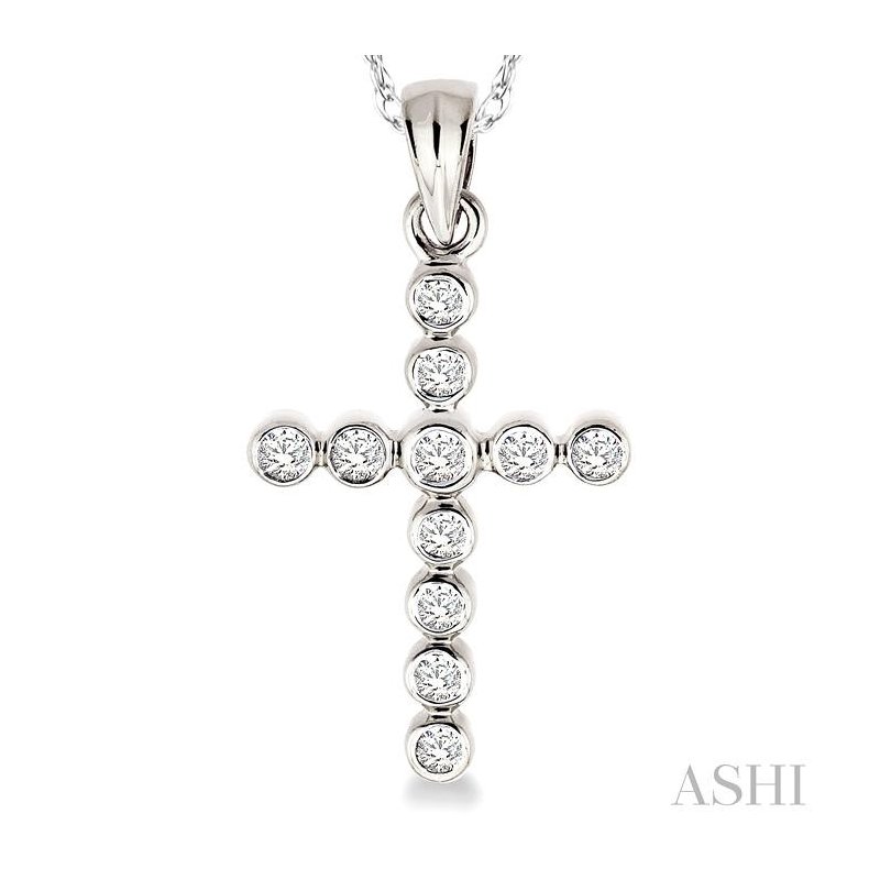 ASHI Channel Set Cross Diamond Pendant 95113PJFXPDW