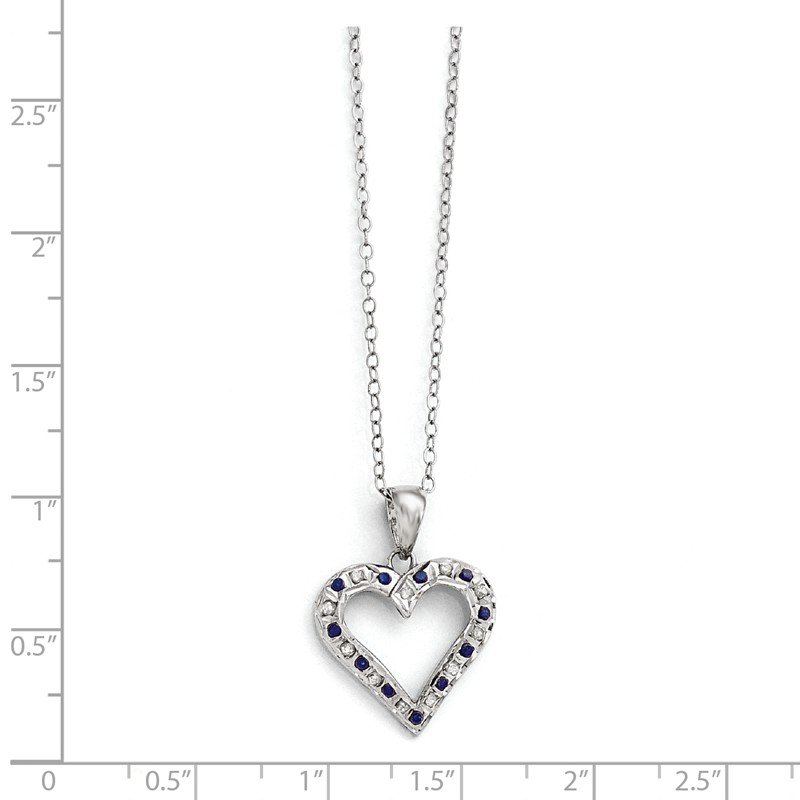 Sterling Silver Diamond Mystique Platinum Plated Heart Necklace Sterling Silver Diamond Mystique Platinum Plated Heart Necklace
