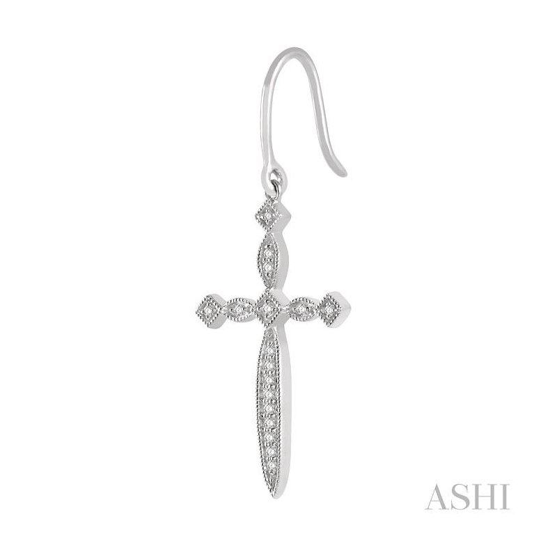 ASHI Cross Diamond Fashion Earrings 963A8JNTSERWG - Nyman