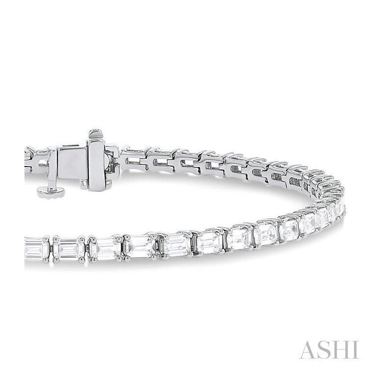 ブレスレット Ribbon Point Bracelet #7931 ASHI Emerald Shape East-West Diamond Tennis Bracelet
