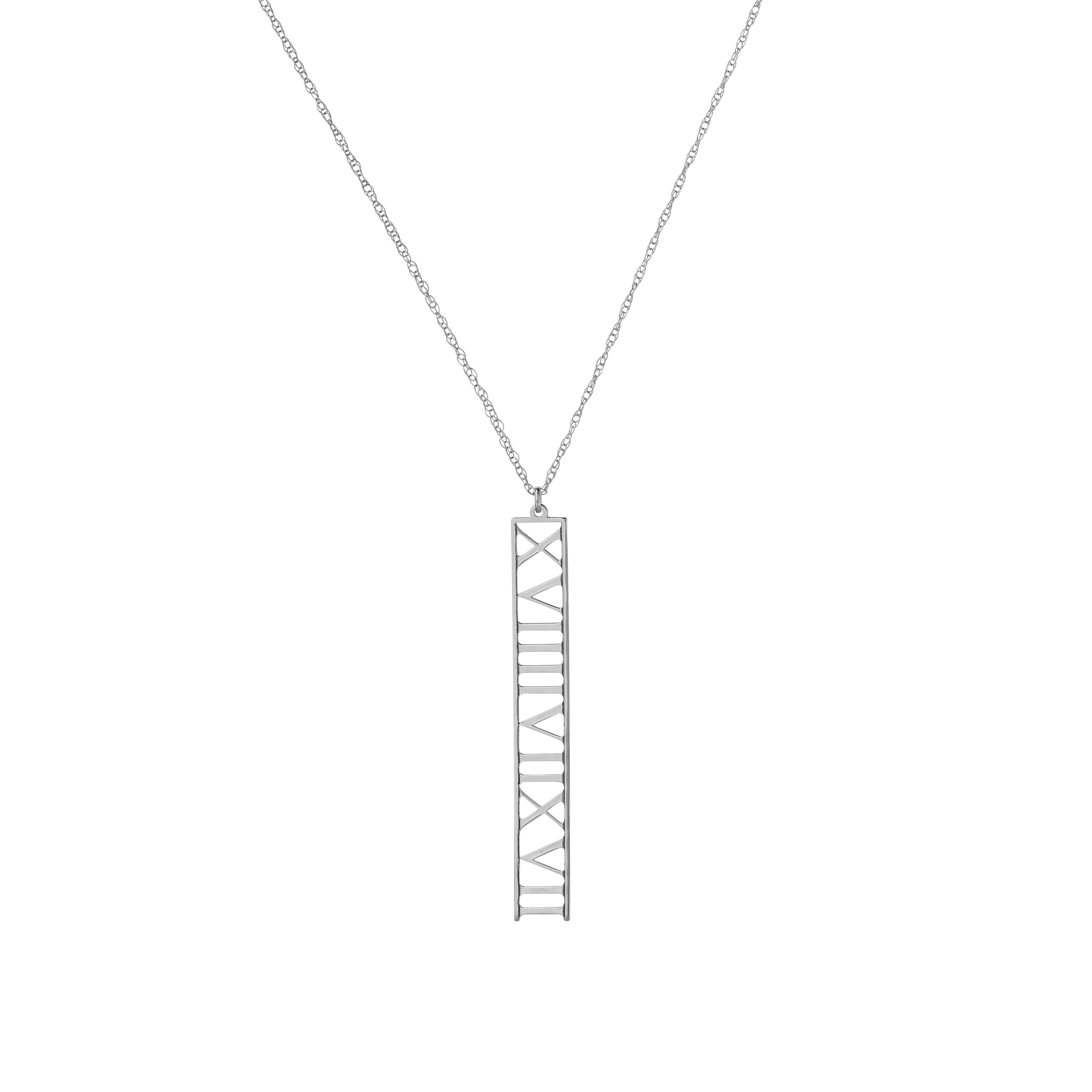 Midas Chain 7mm Vertical Roman Numeral Pendant Necklace MF999957