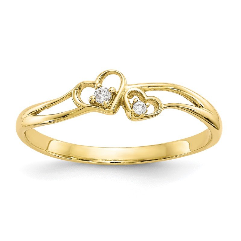 10k Gold CZ Double Heart Ring 10k Gold CZ Double Heart Ring