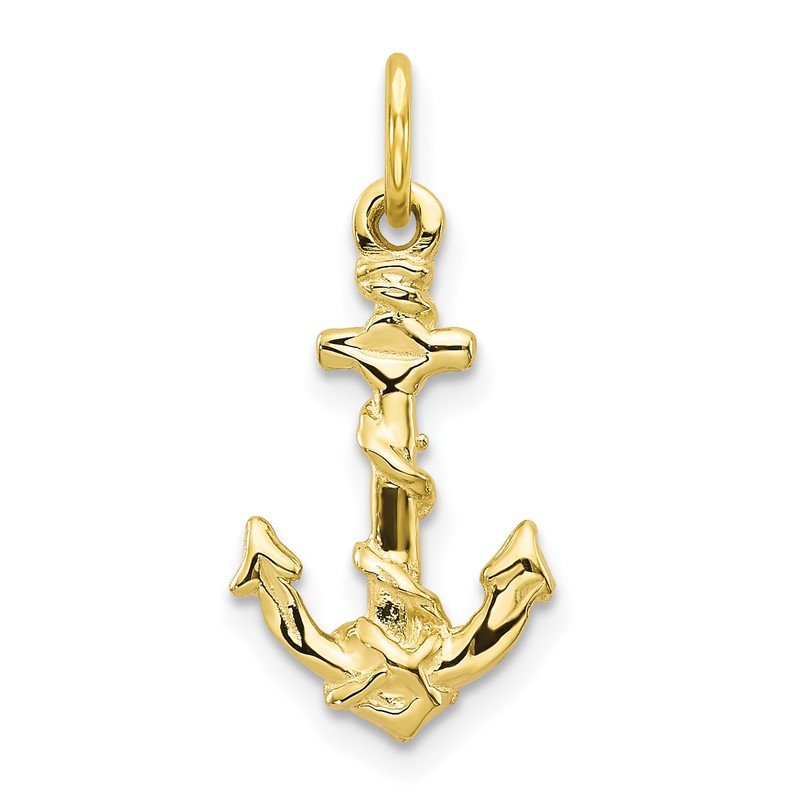 Fashion 10k Gold Anchor Pendant