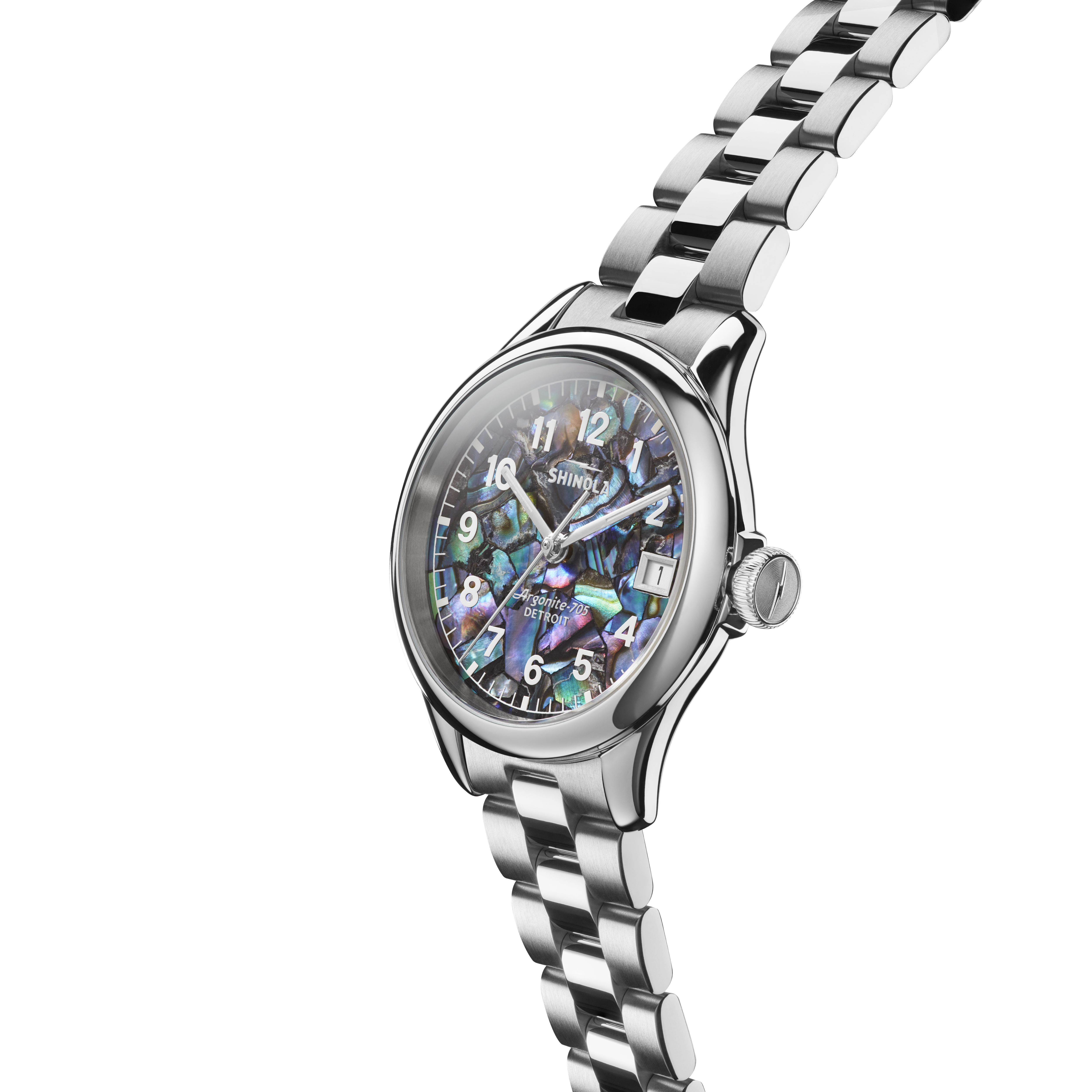 Shinola The Vinton 32mm Stainless Abalone Mosaic Dial Bracelet