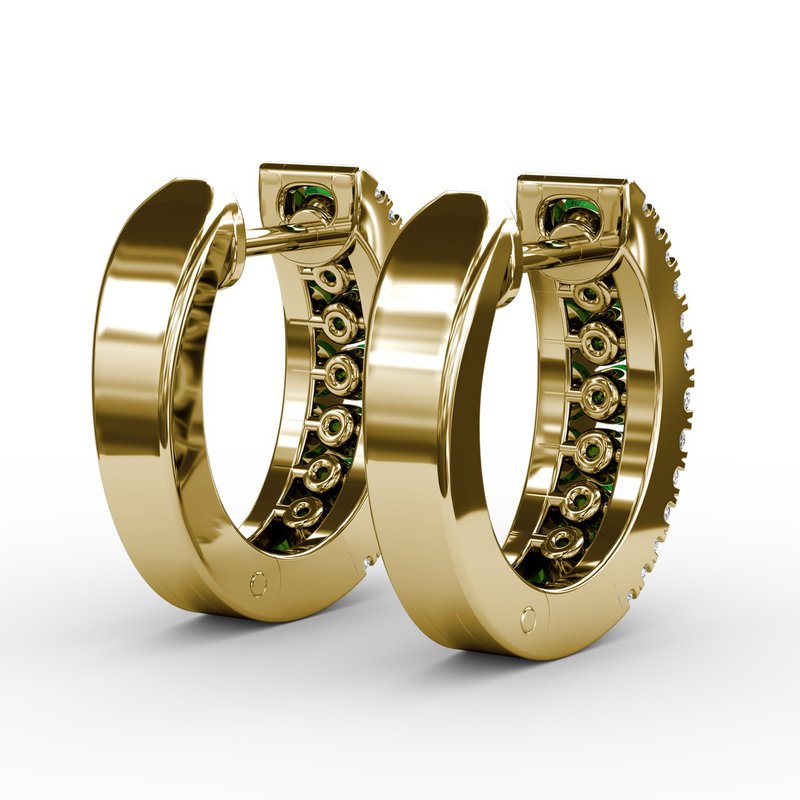Fana Channel Setting Wide Hoop Earring ER1462E - Avenue Jewelers