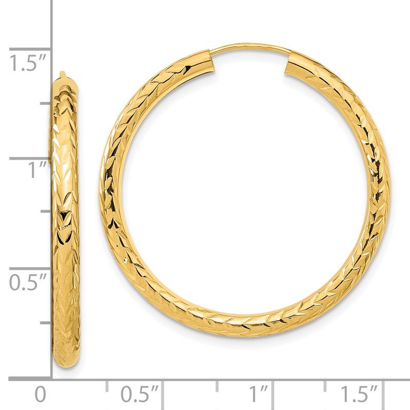 14K Yellow Gold Polished Endless hotsell Small Hoop Earrings