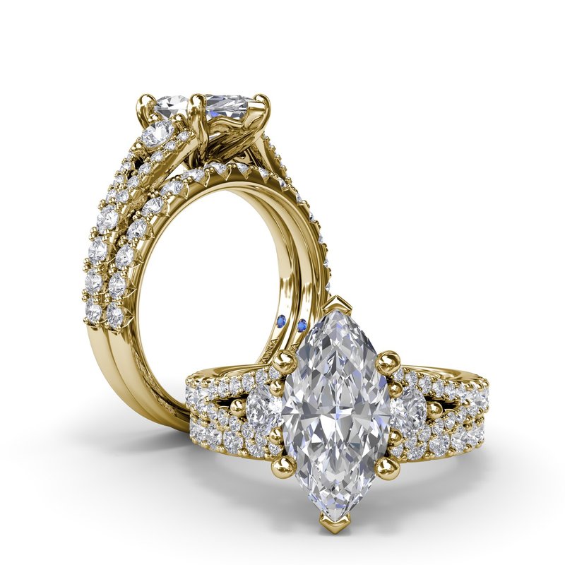 Fana Jewelry Split Shank Marquise Diamond Engagement Ring S4326