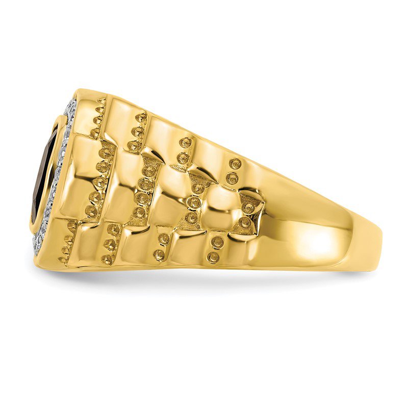 Quality Gold 14K Lab Grown VS/SI FGH Dia and Onyx Textured Quality Gold 14K Lab Grown VS/SI FGH Dia and Onyx Textured