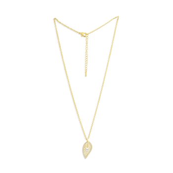 Goldtone Pearl Leaf Pendant Z124-LN4804