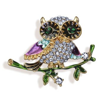 Whimsical Multicolor Owl Pin JO14-27