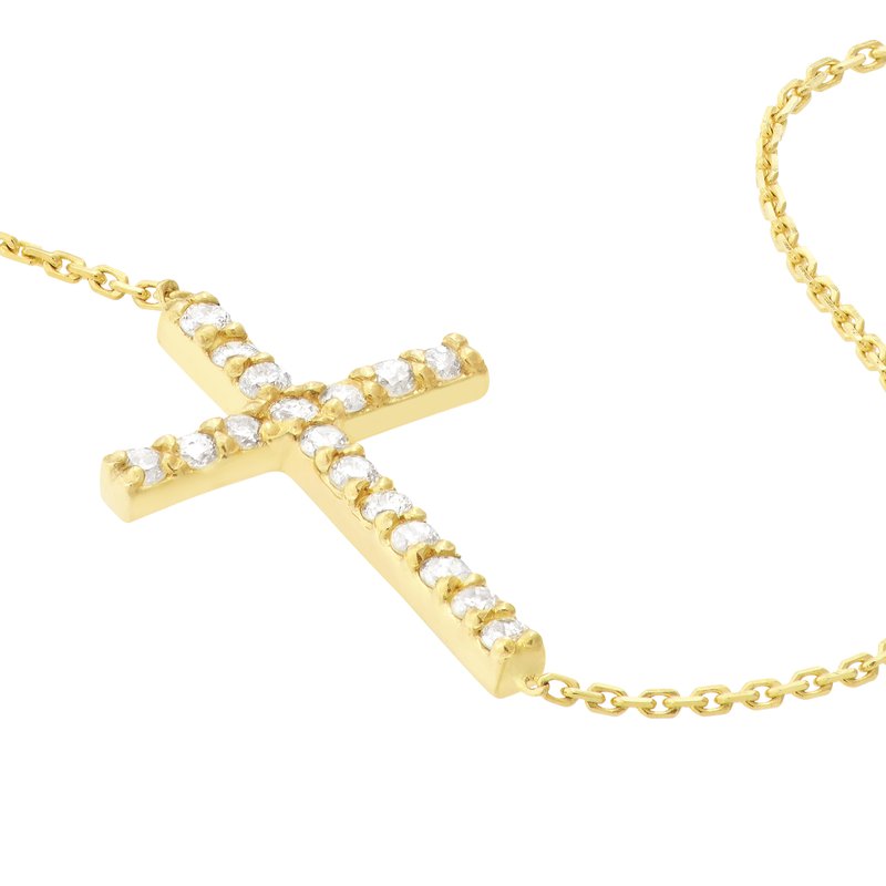 Enchanted Design Sideways Cross Bracelet with 1/6tcw Diamond