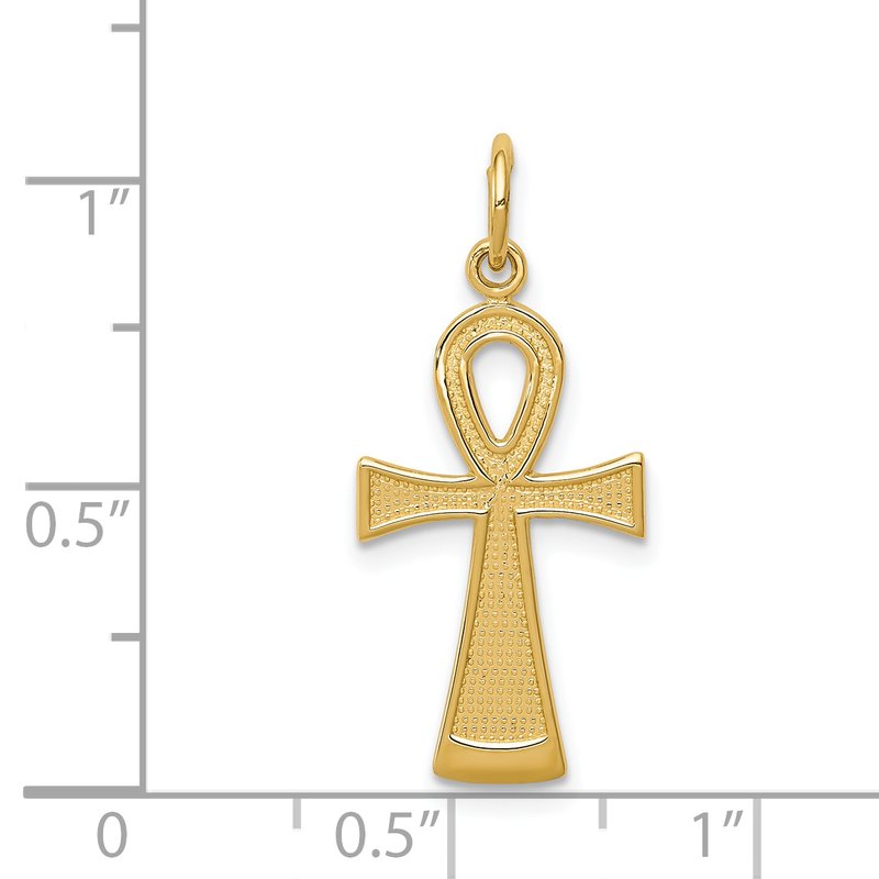 14k Real Yellow Gold Cross Pendant - Simple & Shiny Religious Charm, No Gemstone, Two Sizes Available