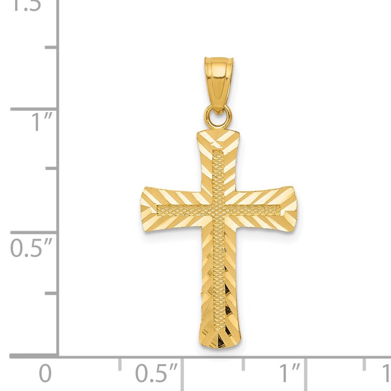 Diamond cut 14k cross on sale pendant