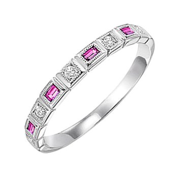 Mixables 14Kt White Gold Diamond 1/12Ctw & Sapphire 1/8Ctw