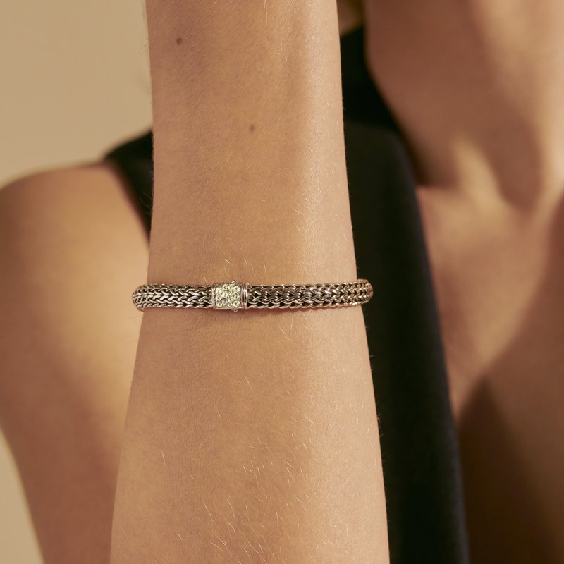 JOHN HARDY Icon Bracelet, Sterling Silver, Pavé, 6.5MM