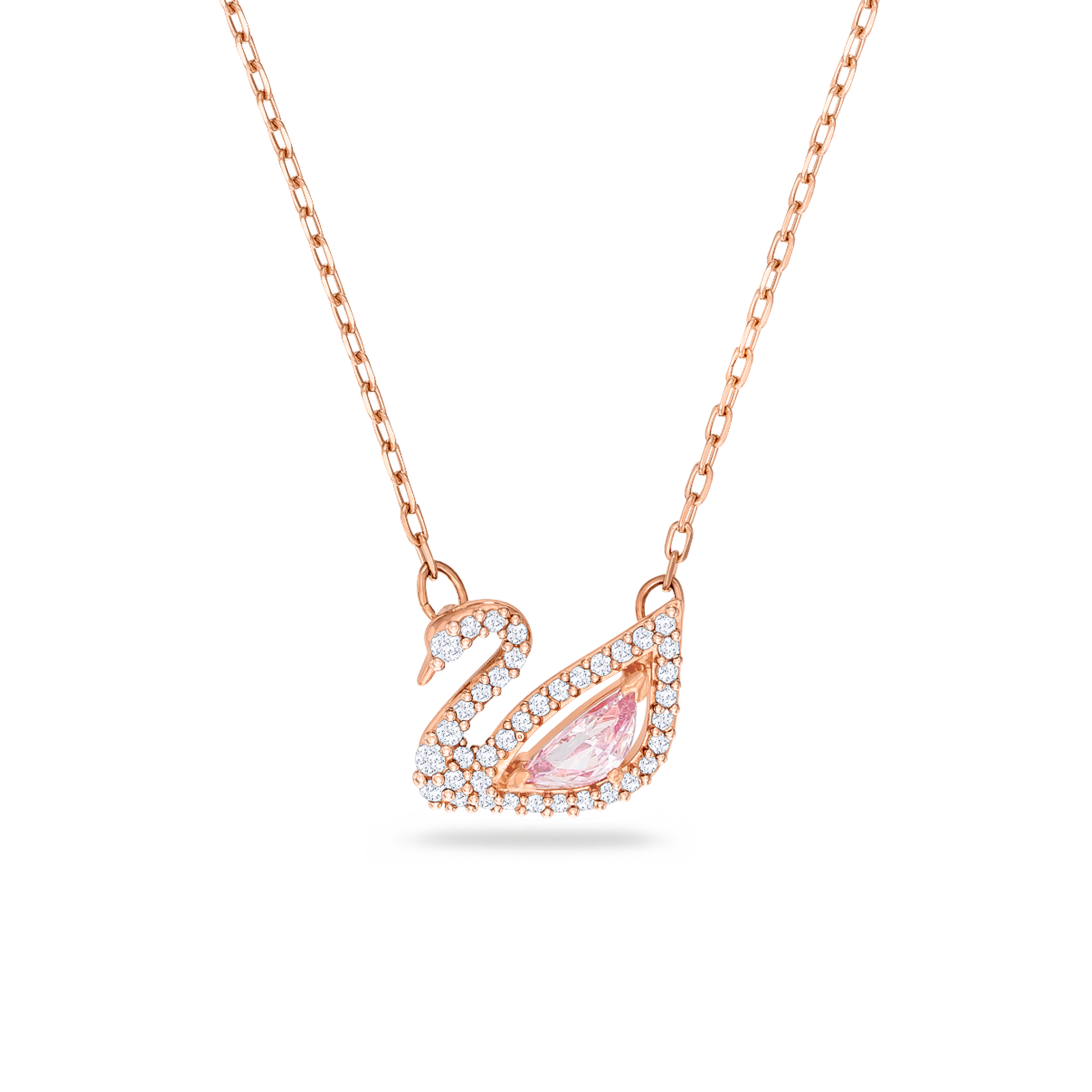 Swarovski Dazzling Swan necklace, Swan, Pink, Rose gold-tone