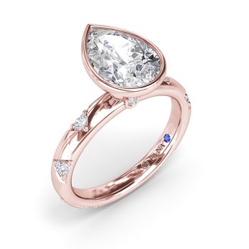 Pear Shaped Bezel Set Diamond Engagement Ring S4424