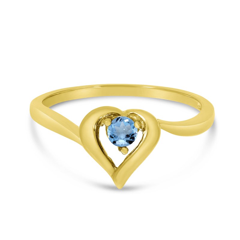 10k blue authentic topaz heart ring