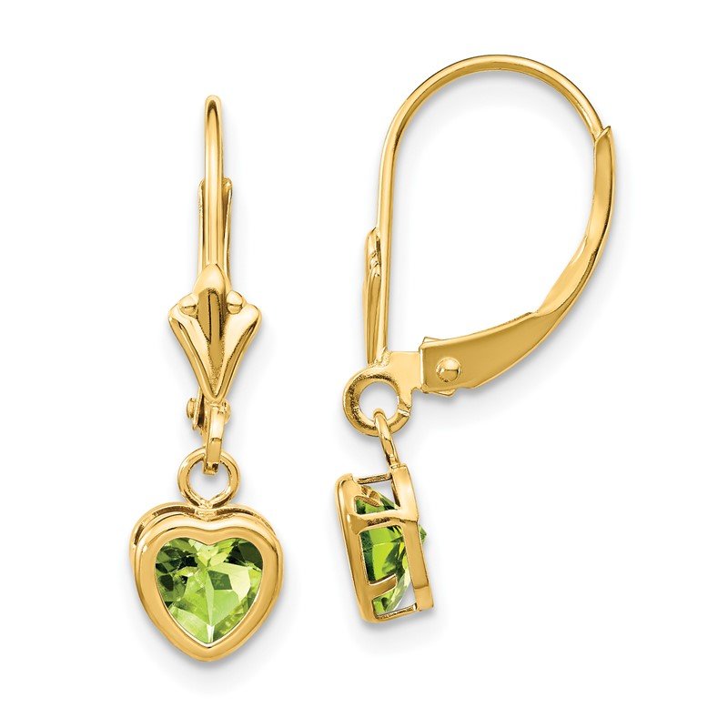 Quality Gold 14k 5mm Heart Peridot Earrings XLB109PE Quality Gold 14k 5mm Heart Peridot Earrings XLB109PE