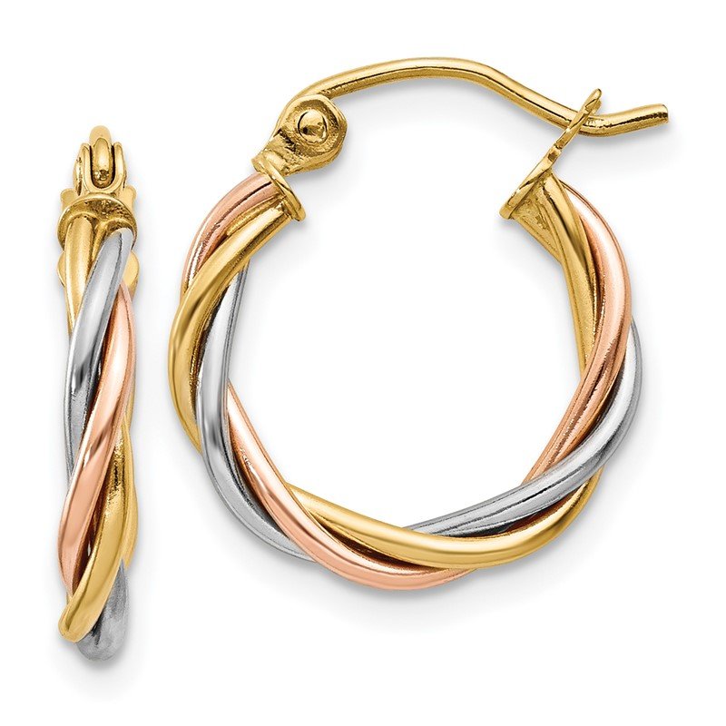 14 k Gold outlets Tri-Color Hoop Earrings