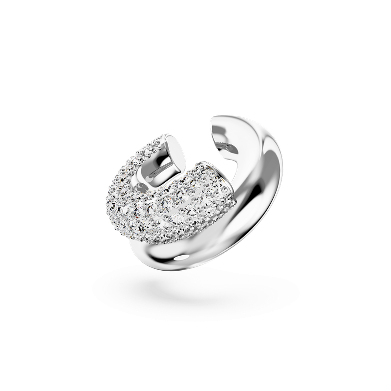 Swarovski Dextera ear cuff, White, Rhodium plated 5676536