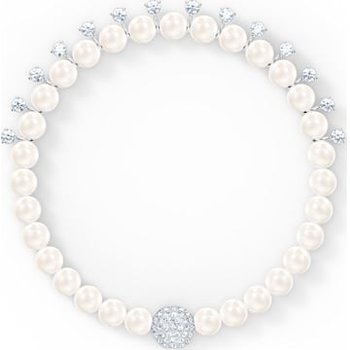 Swarovski Treasure Pearl Necklace, White, Rhodium plated hotsell New