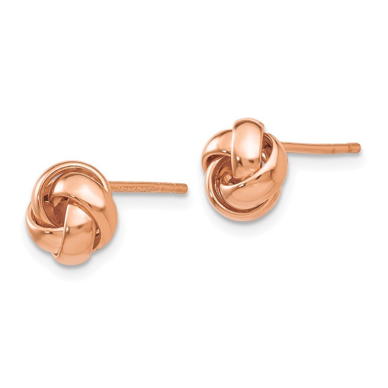 Quality Gold 14k Rose Gold Polished Love Knot Post Earrings
