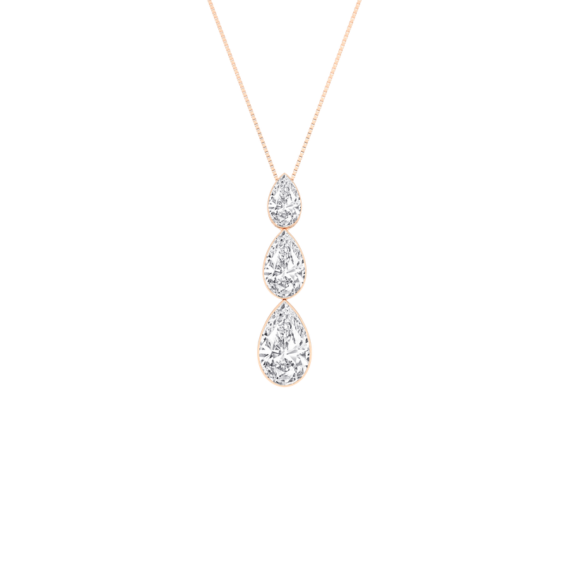 Revelation Seamless™ 3-Stone Graduated Diamond Drop Pendant (Pear