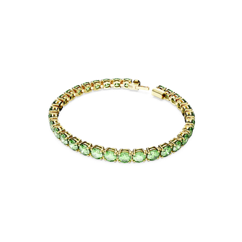 Swarovski Matrix Tennis bracelet, Round cut, White, Gold